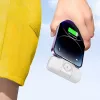 WOZINSKY WF16-YCS Mini Power Bank 5000mAh 15W USB-C su integruotu USB-C laidu ir Apple Watch įkrovikliu - balta