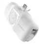 WOZINSKY WF16-YCS Mini Power Bank 5000mAh 15W USB-C su integruotu USB-C laidu ir Apple Watch įkrovikliu - balta