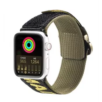 Dux Ducis Strap (Outdoor Version) Nylon Band for Apple Watch Ultra, SE, Series 9, 8, 7, 6, 5, 4, 3, 2, 1 (49, 45, 44, 42 mm) - Geltona