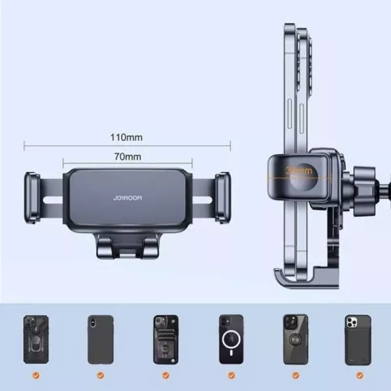 Joyroom automobilinis išmaniojo telefono laikiklis prietaisų skydeliui, juodas (JR-ZS283)