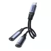 Joyroom SY-C03 USB-C į 2x USB-C 2in1 DAC adapteris - Juodas
