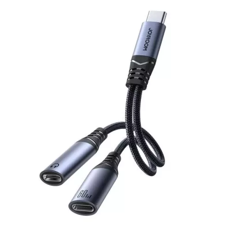 Joyroom SY-C03 USB-C į 2x USB-C 2in1 DAC adapteris - Juodas