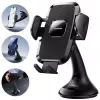 Joyroom JR-ZS259 Mechaninis automobilinis laikiklis universalus telefonui ant prietaisų skydelio / lango - juoda
