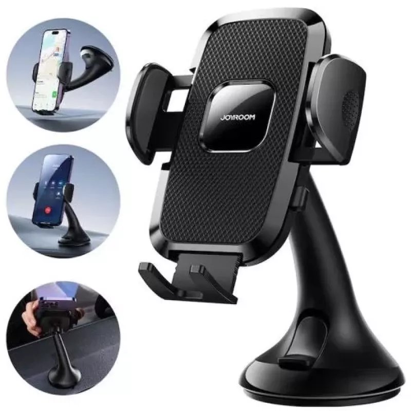 Joyroom JR-ZS259 Mechaninis automobilinis laikiklis universalus telefonui ant prietaisų skydelio / lango - juoda
