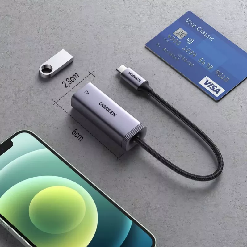 UGREEN USB-C į RJ45 Gigabit Ethernet adapteris (pilka) - 40322 CM483