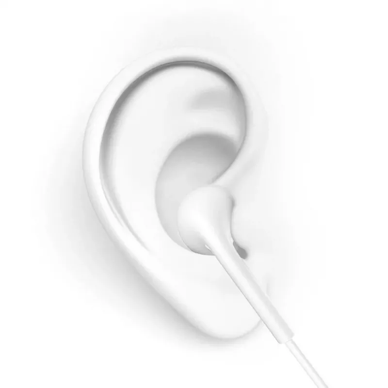 Dudao X10S Į ausį įdedamos laidinės ausinės su mikrofonu, 3,5 mm lizdas, 1,2 m laidas, balta