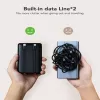 VEGER Powerbank C11 (W1170) PD QC3.0 22.5W 10000 mAh su įmontuotais USB-C ir Lightning kabeliais, juoda