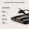 VEGER Powerbank C11 (W1170) PD QC3.0 22.5W 10000 mAh su įmontuotais USB-C ir Lightning kabeliais, juoda