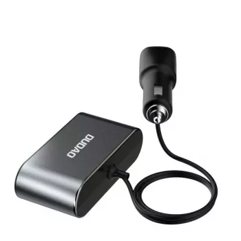 Dudao automobilinis įkroviklis 2x USB / 3x žiebtuvėlio lizdo skirstytuvas juodas (R1Pro black)