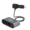 Dudao automobilinis įkroviklis 2x USB / 3x žiebtuvėlio lizdo skirstytuvas juodas (R1Pro black)