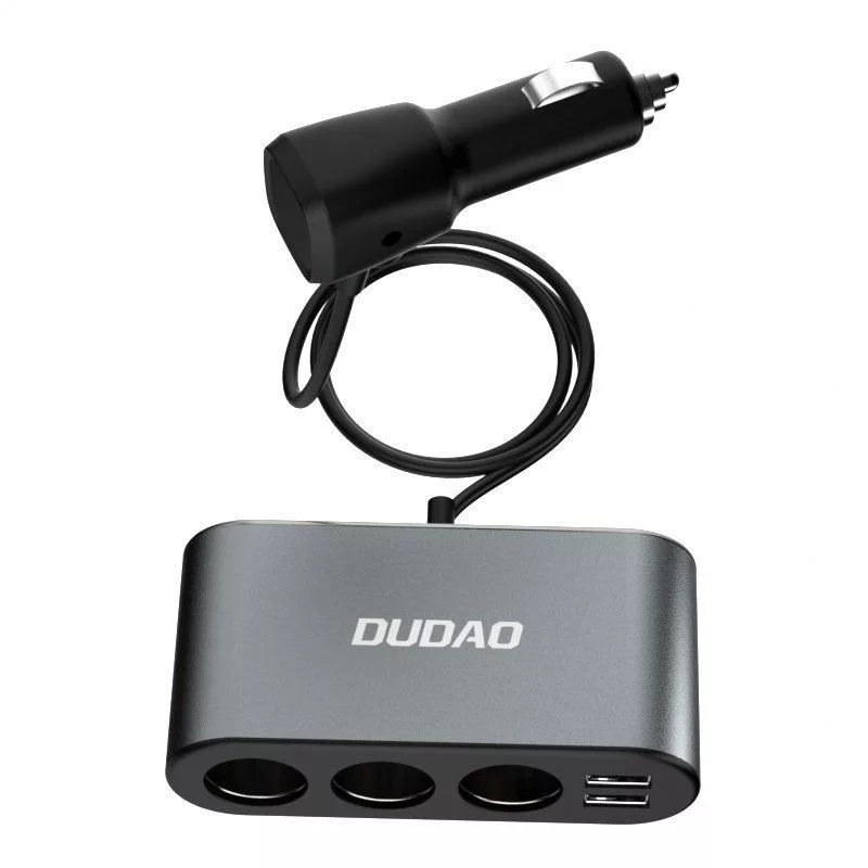 Dudao automobilinis įkroviklis 2x USB / 3x žiebtuvėlio lizdo skirstytuvas juodas (R1Pro black)