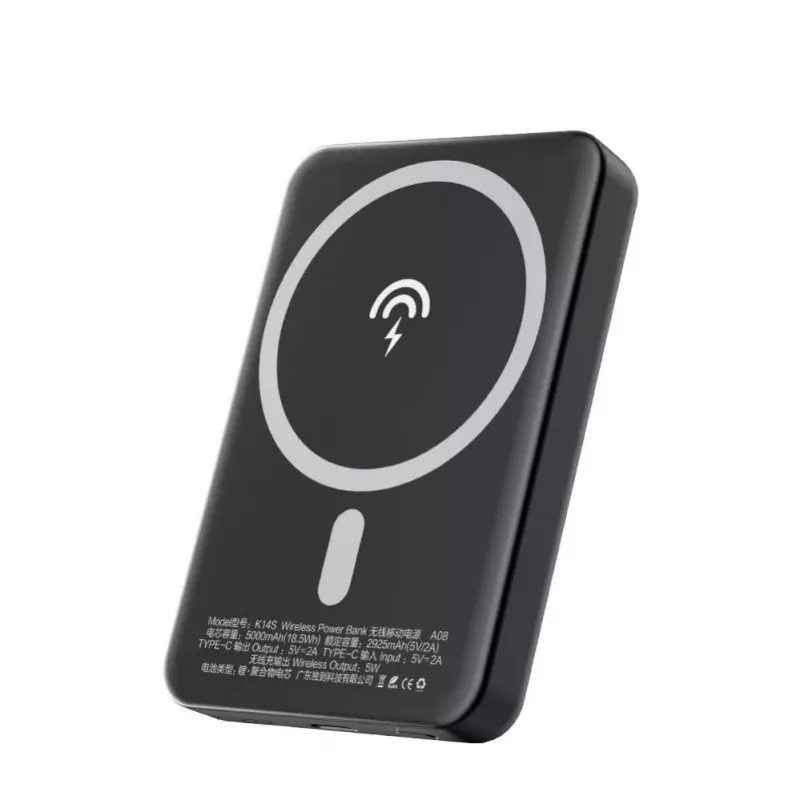 Dudao K14S belaidis power bank 5000mAh 10W juodas