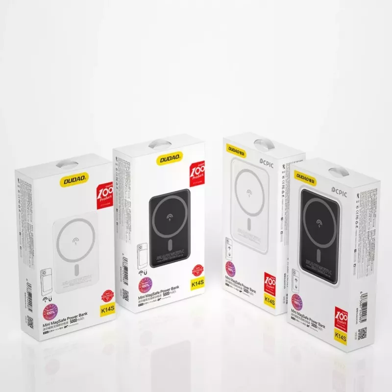 Dudao K14S belaidis power bank 5000mAh 10W juodas