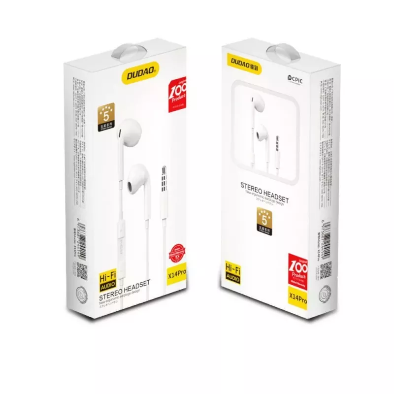 Dudao X14PRO Ausinės Į Ausis su 3,5mm Minijack Jungtimi Baltos