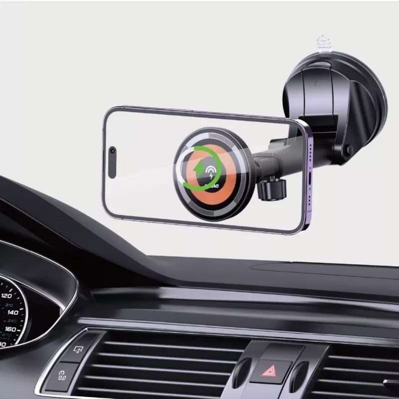 Dudao F12MAX+ MagSafe belaidis automobilinis kroviklis 15W - juoda