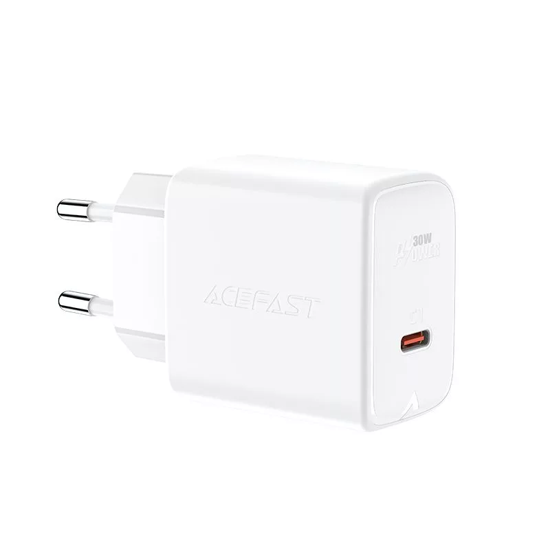 ACEFAST GaN USB-C Įkroviklis 30W PD QC 3.0 AFC FCP Baltas (A21)
