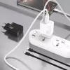 Dudao A26TCEU PD QC 25W GaN USB-A USB-C sieninis įkroviklis su USB-C kabeliu, juodas