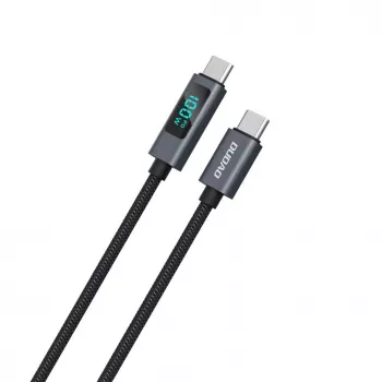 Dudao L7C USB-C į USB-C 100W laidas su LED ekranu 1m - Juoda