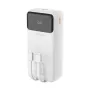 Dudao K15Max 30000mAh PD 22.5W Powerbank su USB-C ir Lightning kabeliais balta