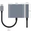 Tech-Protect V1 3in1 USB-C Hub Adapter - USB-A 3.0, USB-C PD 100W, HDMI 4K 30Hz - Pilka