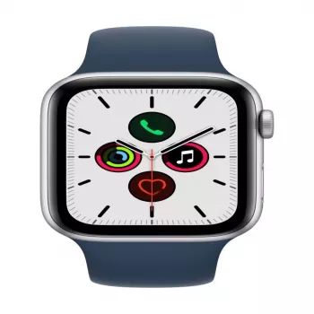 Apple Watch SE GPS 44mm sidabrinis aliuminio korpusas su sportine juostele Abyss Blue