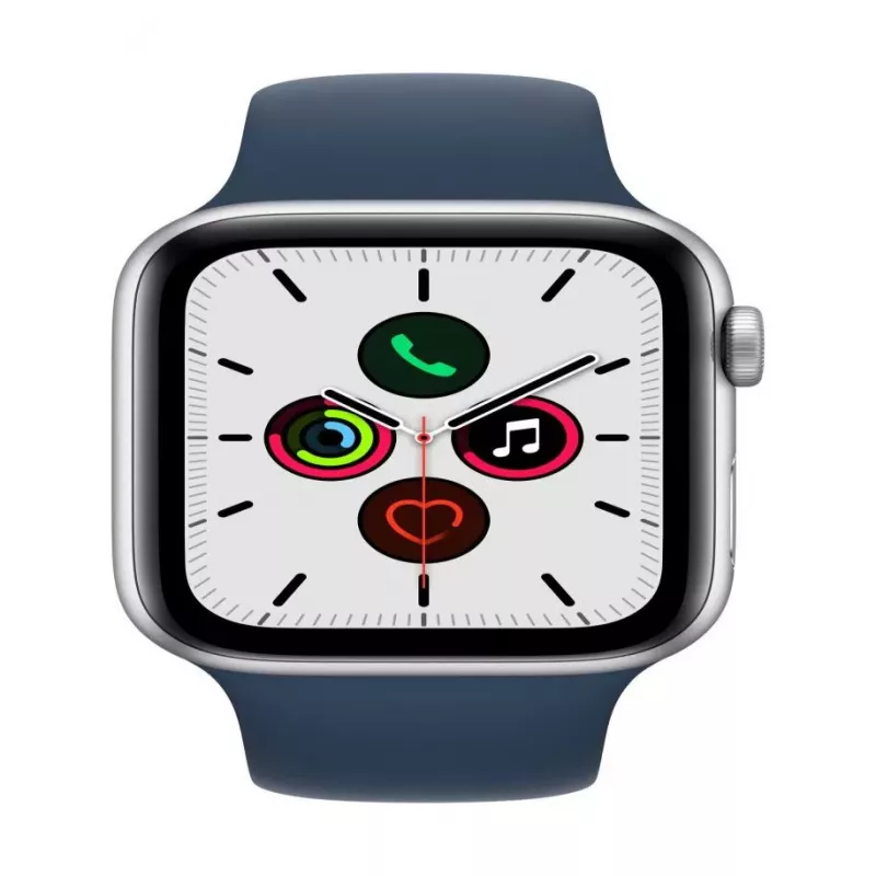 Apple Watch SE GPS 44mm sidabrinis aliuminio korpusas su sportine juostele Abyss Blue