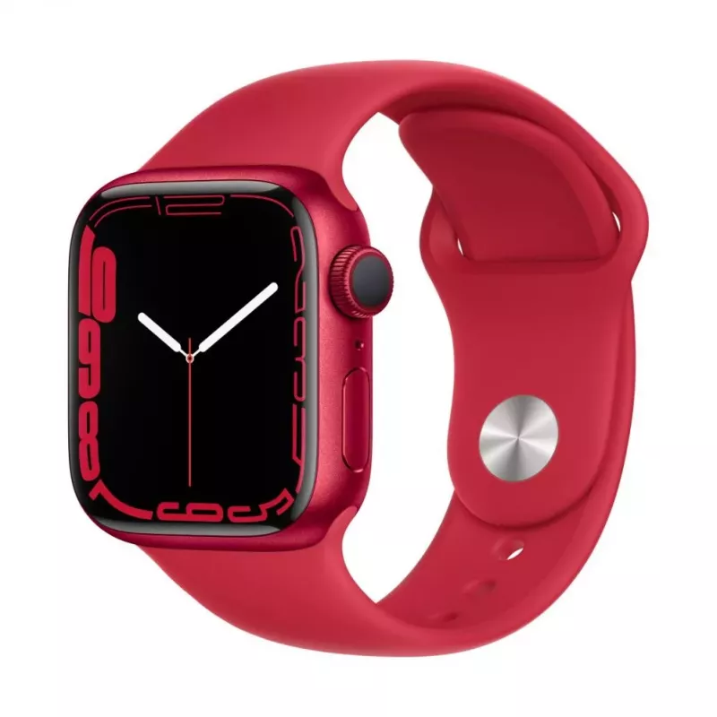Apple Watch Series 7 GPS, 41mm (PRODUCT)RED Aliuminio korpusas su Sport Band - Regular (PRODUCT) Red