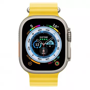 Apple Watch Ultra GPS + Cellular, 49mm Titanium Case su Yellow Ocean Band