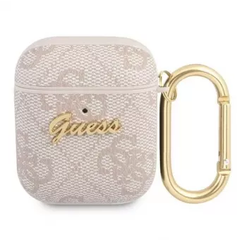 Guess Apple AirPods 1/2 Dangtelis 4G Script Metal Collection Rožinis