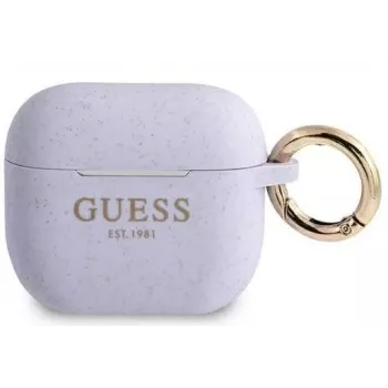 Guess Apple AirPods 3 Dangtelis Silikoninis Blizgučiai Violetinis