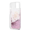 Guess iPhone 13 Mini Liquid Glitter Pink Case Transparent