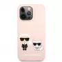Karl Lagerfeld Apple iPhone 13 Pro Choupette Liquid Silicone Case Pink