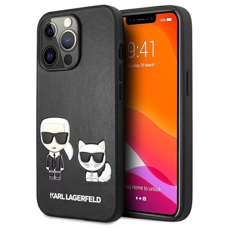 Karl Lagerfeld Apple iPhone 13 Pro Choupette PU Leather Case Black