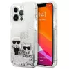 Karl Lagerfeld Apple iPhone 13 Pro Liquid Glitter Choupette Case Silver