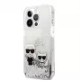 Karl Lagerfeld Apple iPhone 13 Pro Liquid Glitter Choupette Case Silver