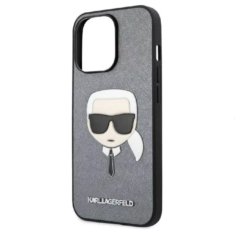 Karl Lagerfeld Apple iPhone 13 Pro Saffiano Karl Head Case sidabrinė