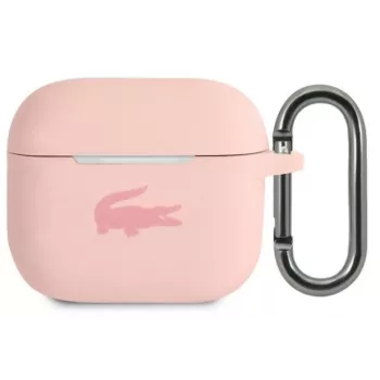 Lacoste Apple AirPods 3 Liquid Silicone Glossy Printing Logo Case Pink
