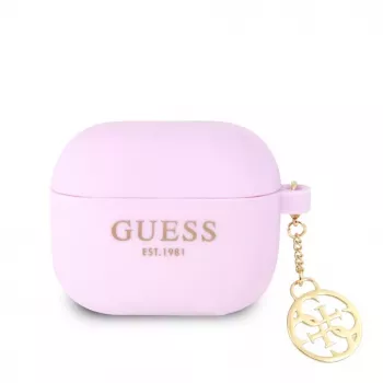 Guess Apple AirPods 3 Charms Silikoninis Dėklas Violetinis