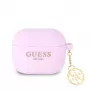 Guess Apple AirPods 3 Charms Silikoninis Dėklas Violetinis