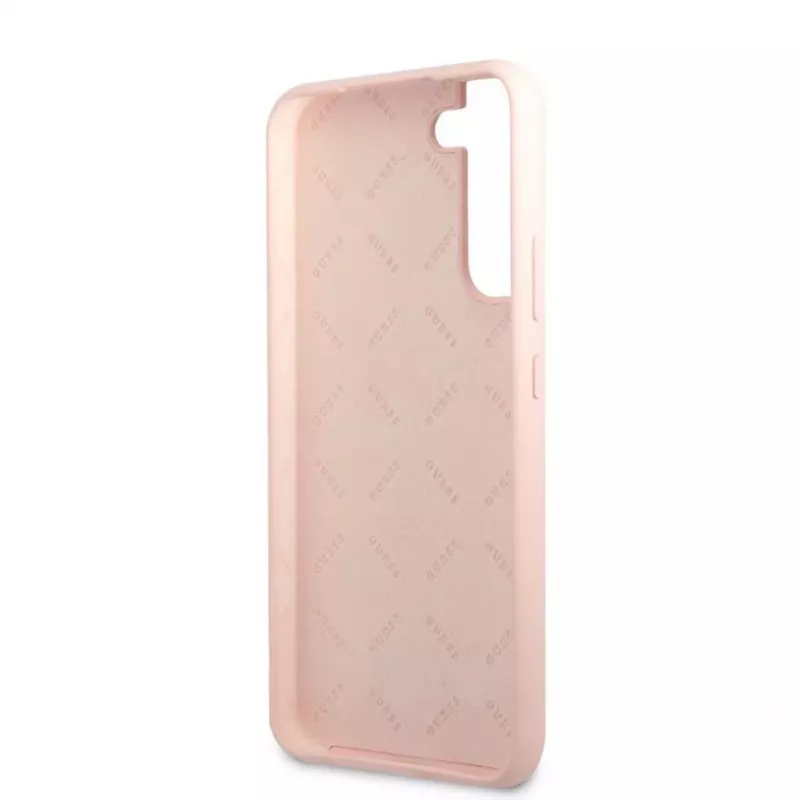Guess Silicone Metal Logo Case, skirta Samsung Galaxy S22 Plus - rožinė
