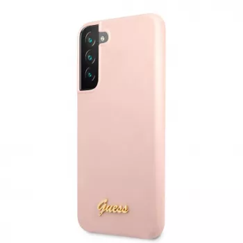 Guess Silicone Metal Logo Case, skirta Samsung Galaxy S22 Plus - rožinė