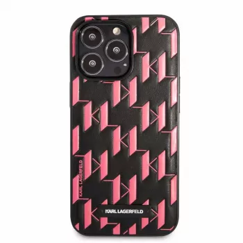 Karl Lagerfeld Apple iPhone 13 Pro Monogram Plaque Case Black Pink