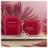 Guess Apple AirPods 1/2 dėklas silikoninis Classic Logo Gold su 4G pakabuku Magenta