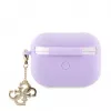 Guess Apple AirPods Pro 2 dėklas silikoninis Classic Logo Gold su 4G pakabuku violetinis