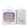 Guess Apple AirPods Pro 2 dėklas silikoninis Classic Logo Gold su 4G pakabuku violetinis