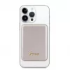 Guess Power Bank 5000mAh 15W MagSafe ir įprastas įkrovimas su metaliniu logotipu auksinė