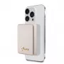 Guess Power Bank 5000mAh 15W MagSafe ir įprastas įkrovimas su metaliniu logotipu auksinė