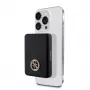Guess Power Bank 5000mAh 15W MagSafe ir įprastas įkrovimas su Strassed 4G logotipu Juoda