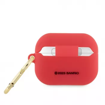 Hello Kitty Apple AirPods Pro Dangtelis Silikoninis 3D Katytės Galva Raudona