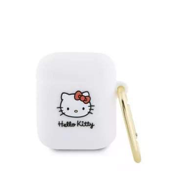 Hello Kitty HKA23DKHSH Silicone 3D Kitty Head Case for Apple AirPods 1/2 - White
